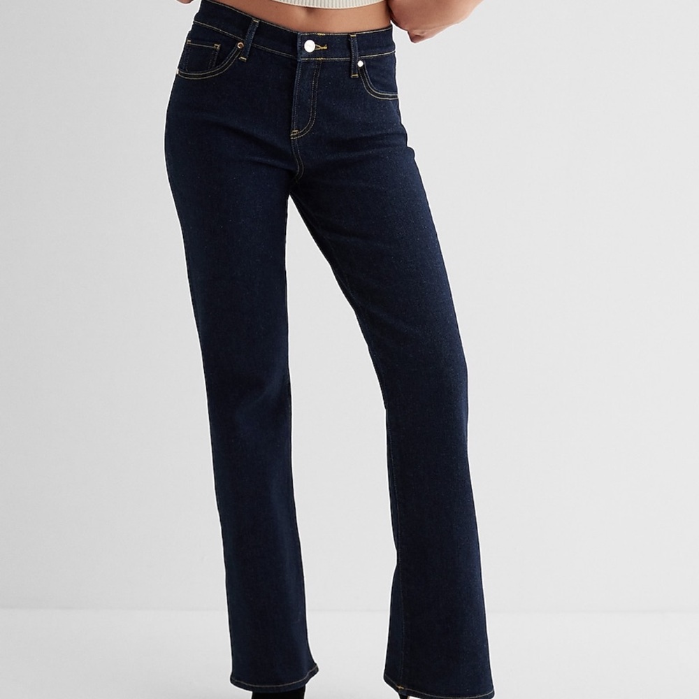 Express Dark Blue Flare Jeans